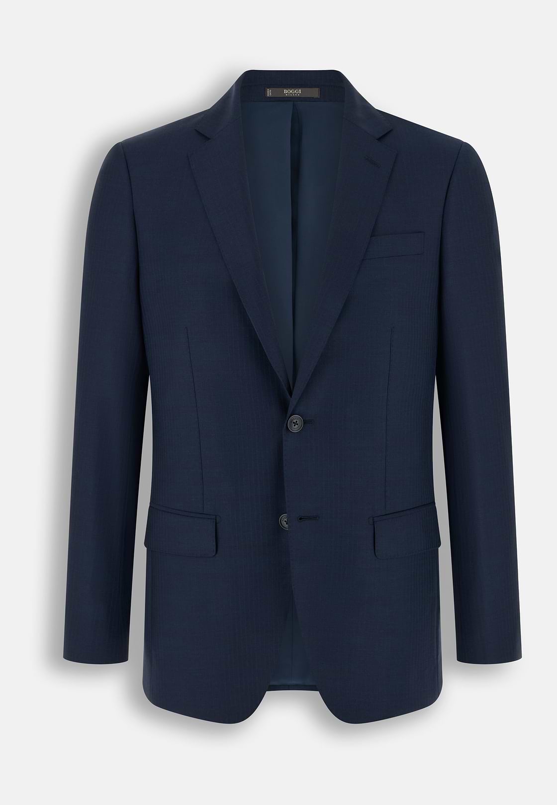 Suit in Stretch Wool Pinstripe, Navy blue, hi-res, 7
