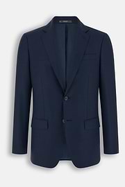 Suit in Stretch Wool Pinstripe, Navy blue, thumb, 7