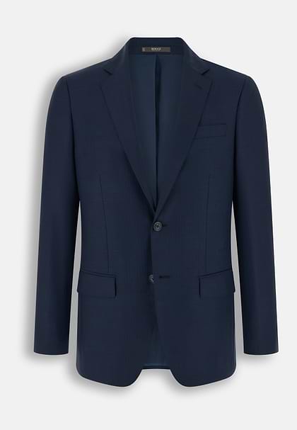 Suit in Stretch Wool Pinstripe, Navy blue, hi-res