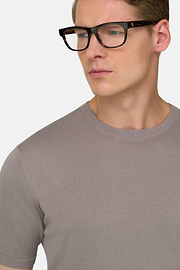 T-Shirt Cotton Crepe, Taupe, thumb, 4