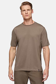 T-Shirt In Piquè Performante, Marrone, hi-res