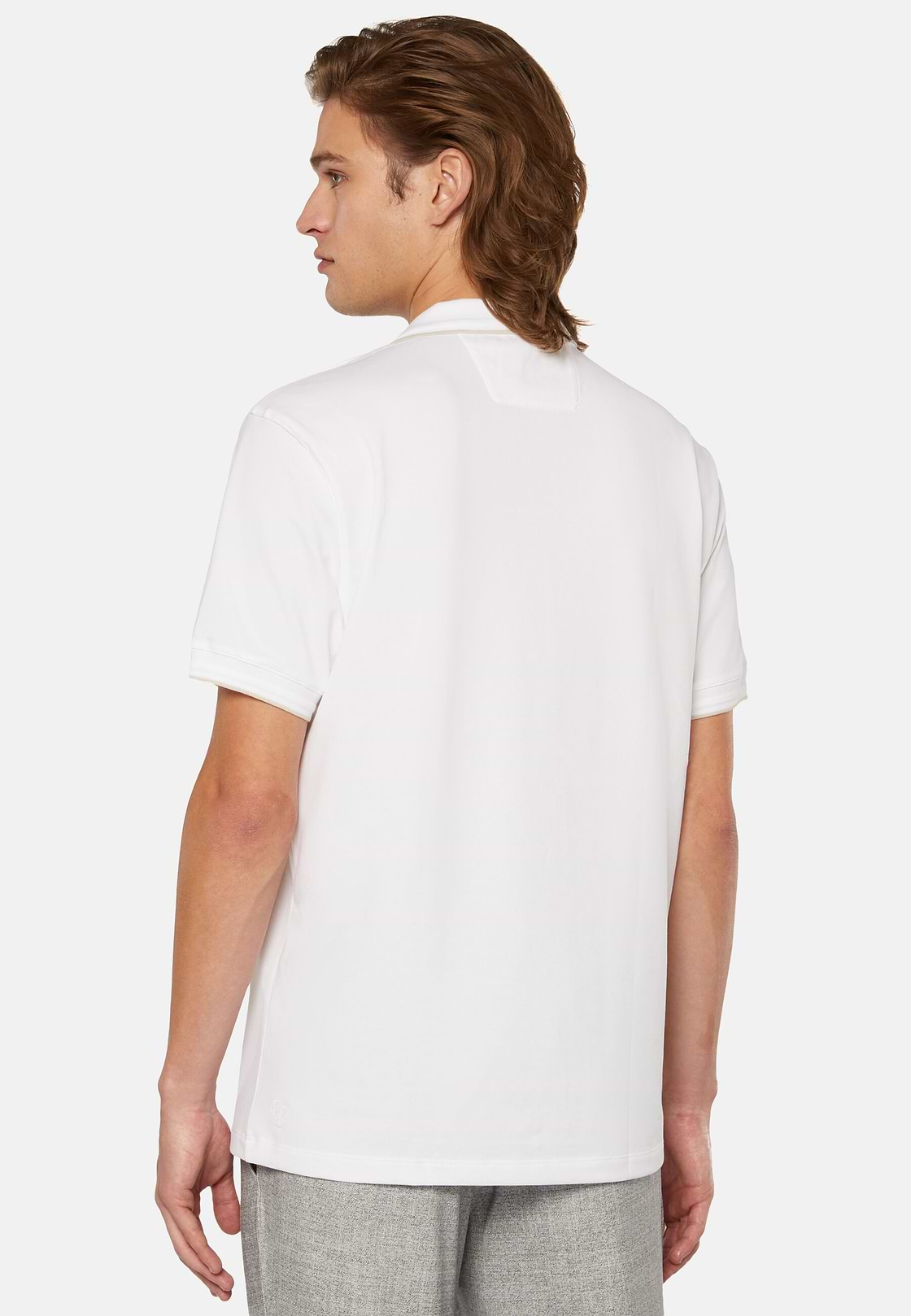 High-Performance Piqué Polo Shirt, White, hi-res