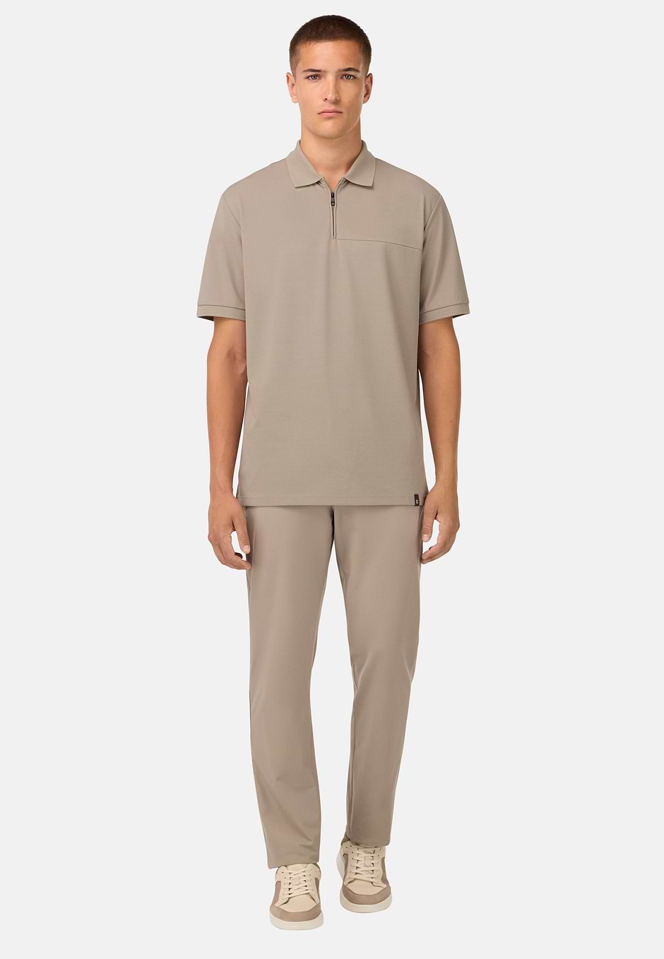 Polo Demi-Zip Cool Jade, Taupe, hi-res
