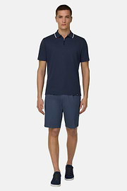 Supima Interlock Half Zip Polo, Navy blue, thumb, 1