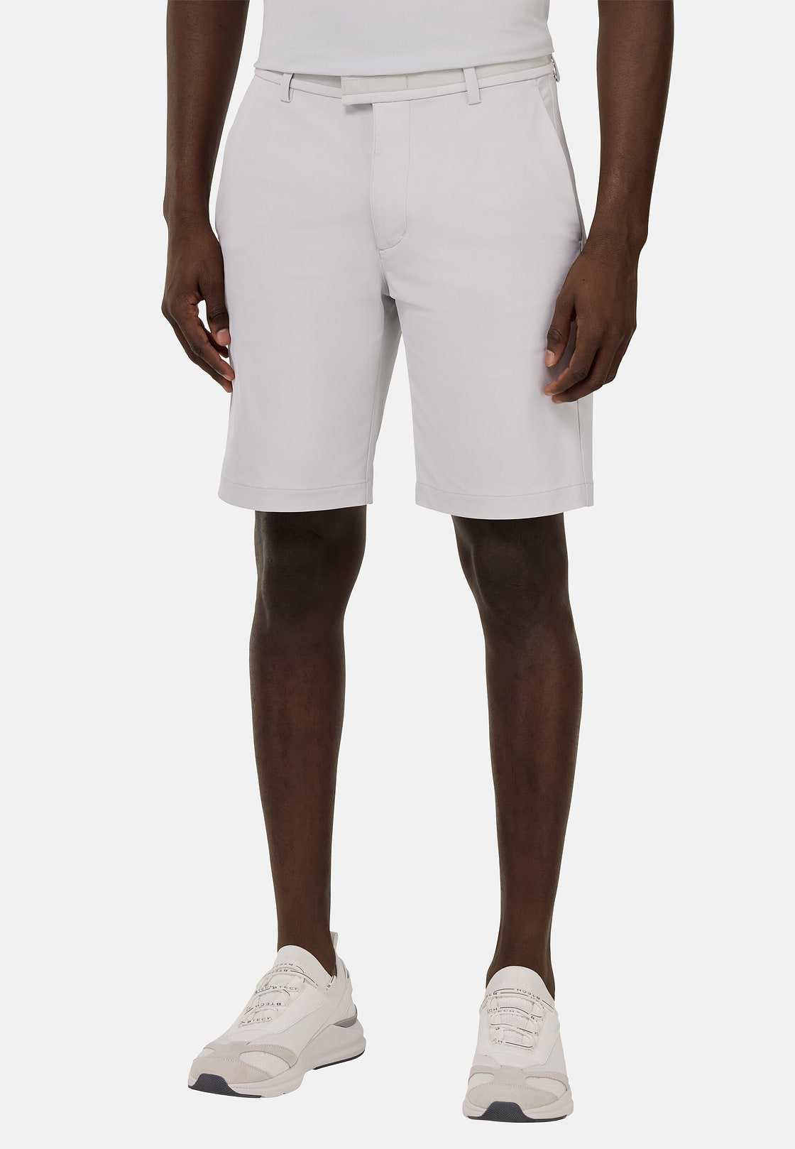 B Tech Stretch Nylon Bermuda Shorts, Ice, hi-res