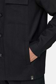 Link Shacket in Pure Linen, Black, thumb, 4