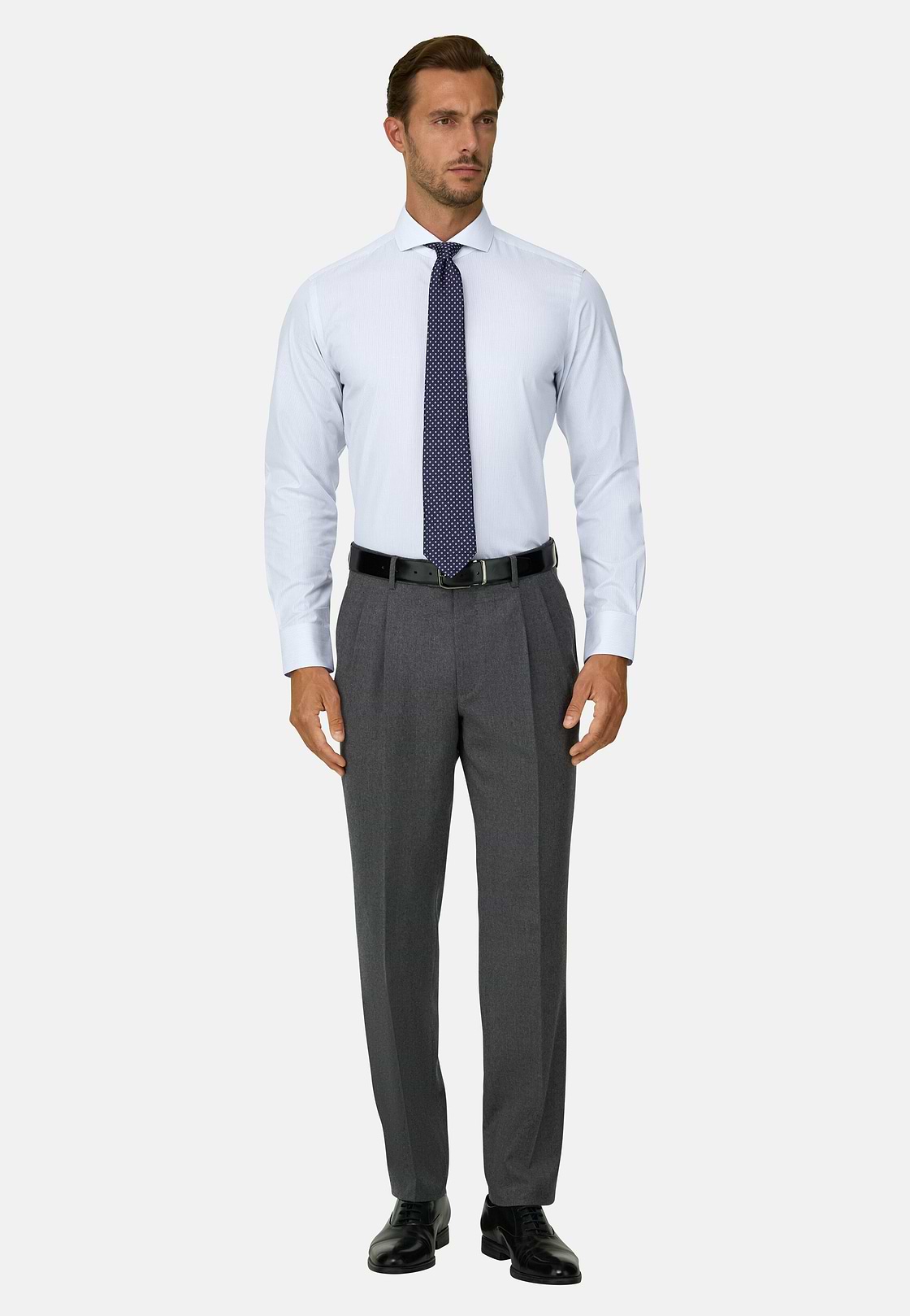 Shirt Striped Cotton Slim Fit, Blue, hi-res, 2