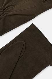 Suede Leather Gloves, Dark brown, thumb, 3