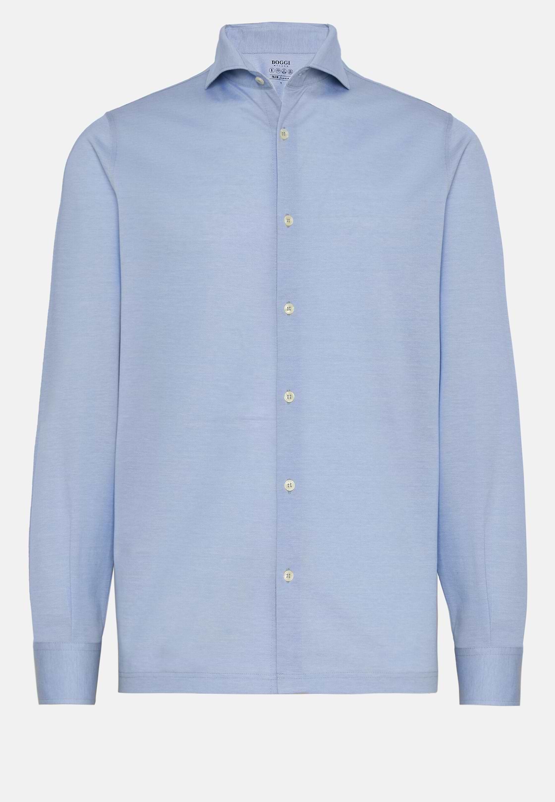 Slim Fit Polo Shirt in Filo Di Scozia Pique, Light Blu, hi-res
