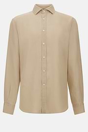 Regular Fit Linen Shirt, Beige, hi-res
