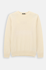 Crew Neck Jumper in Wool Blend, Offwhite, thumb, 5