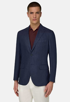 Micro Textured Jacket in Pure Linen