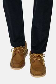 Bootschoenen van Pull-up Leer, Brown, thumb, 2