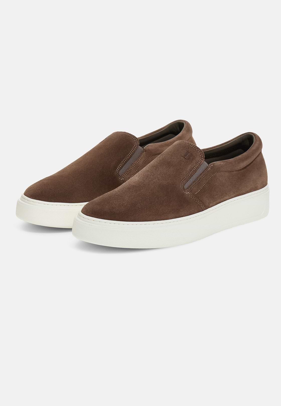 Suede Slip-Ons, Taupe, hi-res