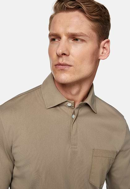 High-Performance Piqué Polo Shirt, Beige, hi-res