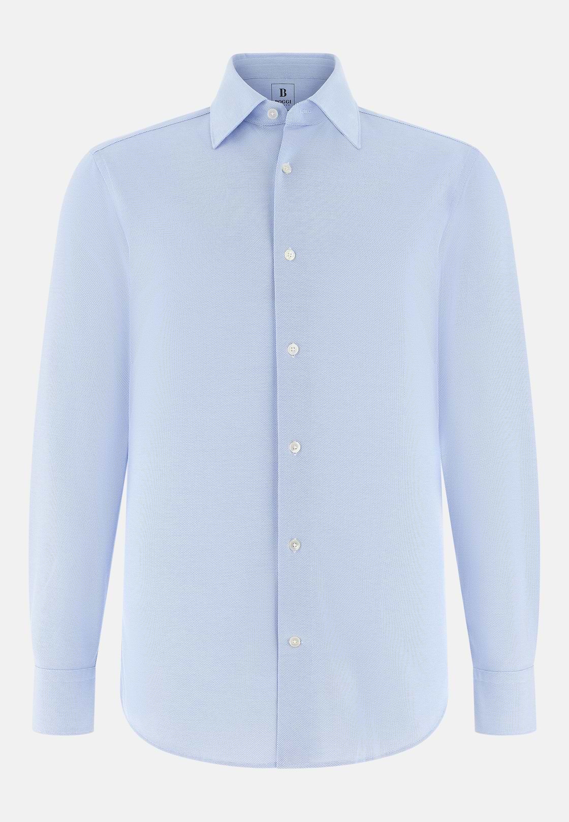 Polohemd Aus Japanischem Jersey Regular Fit, Hellblau, hi-res, 6