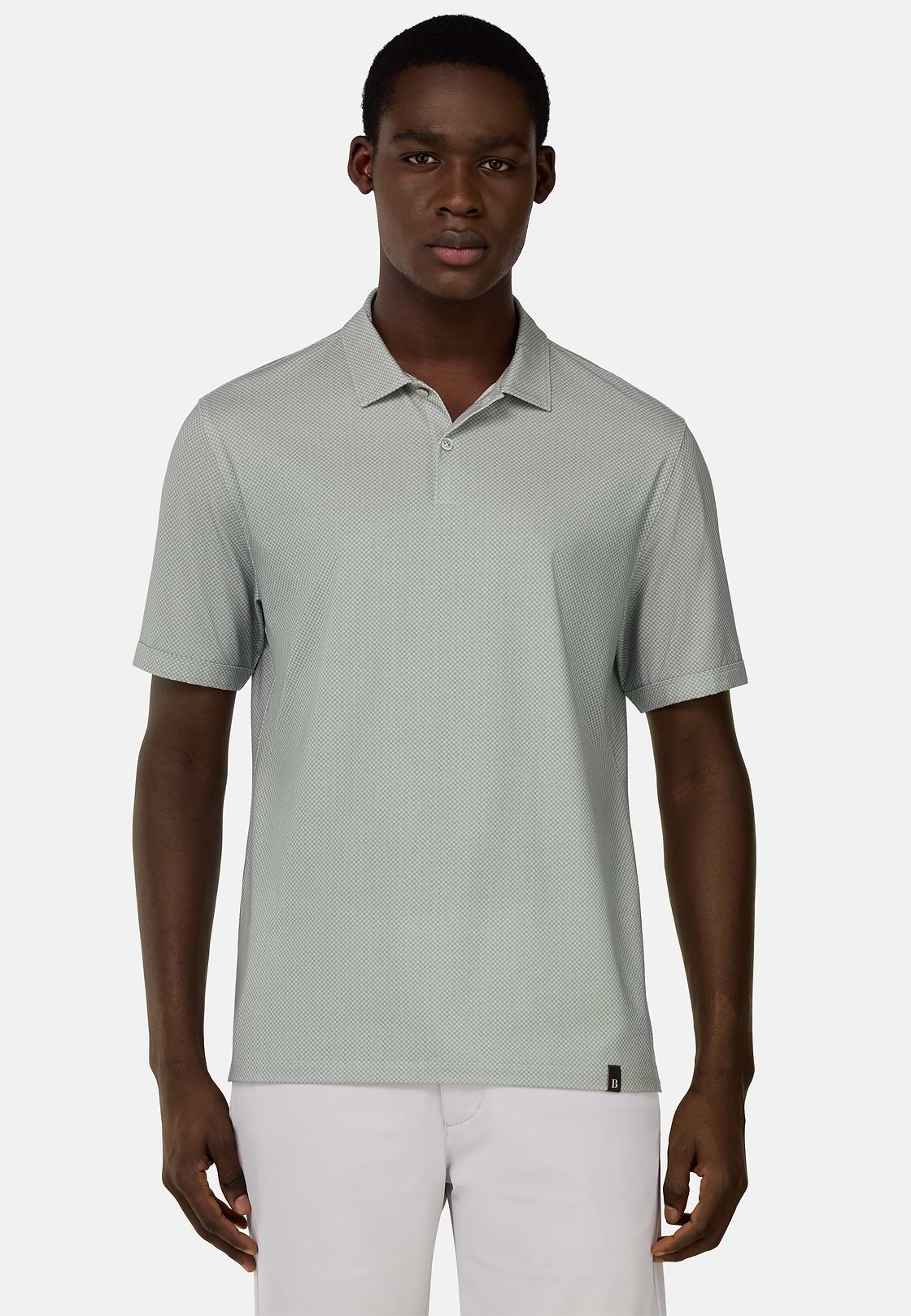 Cotton Blend Jersey Polo Shirt, Light Green, hi-res
