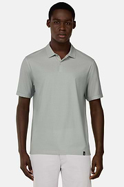 Cotton Blend Jersey Polo Shirt, Light Green, hi-res