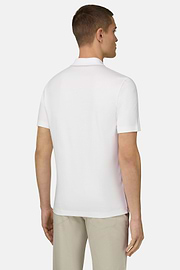 Pima Interlock Half Zip Polo, White, thumb, 3