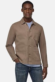 Veste Chemise Work En Coton, Taupe, hi-res