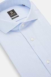 Camicia A Quadretti In Twill Di Cotone Regular Fit, Azzurro, hi-res