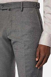 Trousers in Stretch Flannel, Grey, hi-res