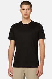 Camiseta De Punto De Algodón Pima, Negro, hi-res