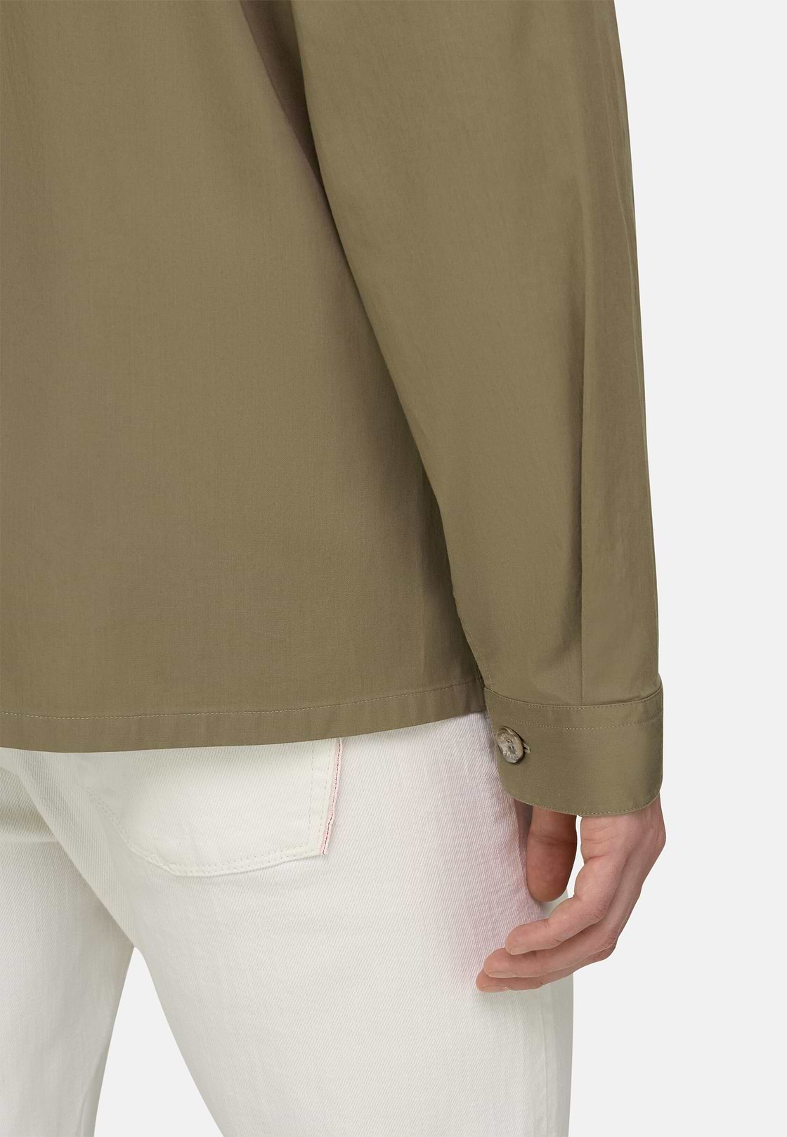 Camicia Over In Cotone Tencel, Beige, hi-res, 4