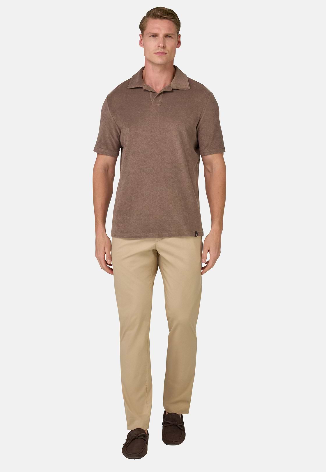 Polo En Nylon Coton, Taupe, hi-res