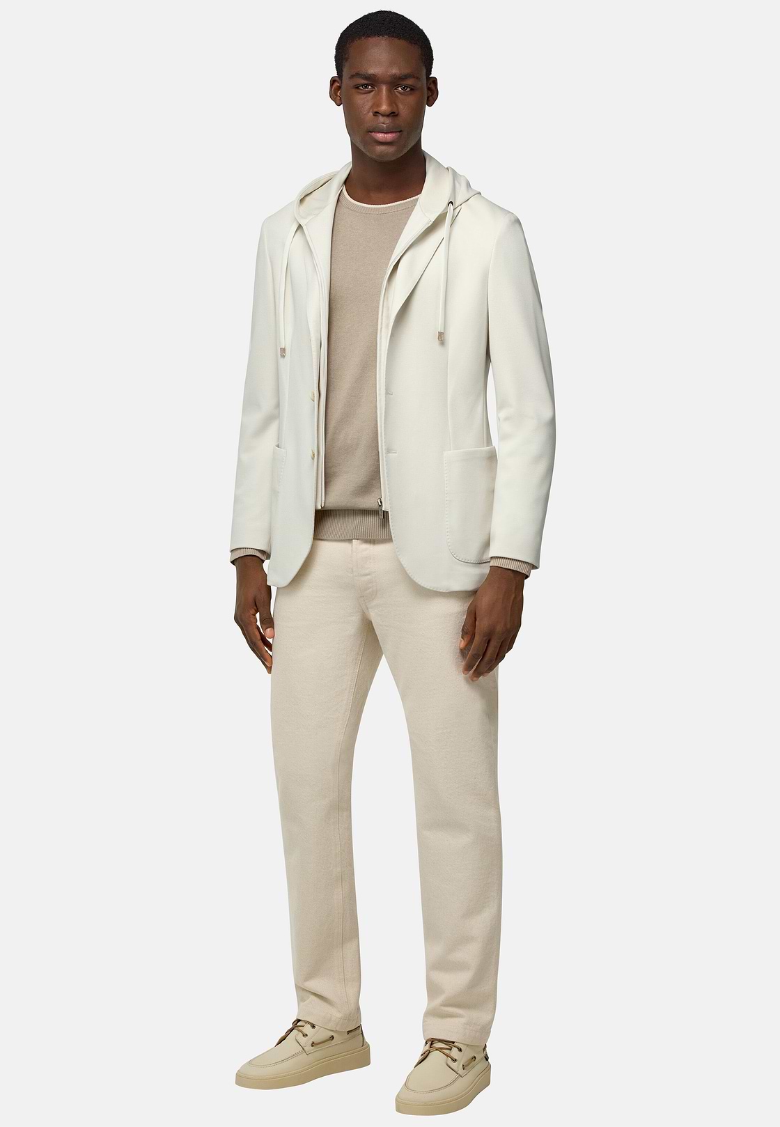 Madison Cotton Blend Sweatshirt Jacket, Cream, hi-res