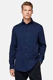 Regular Fit Cotton Denim Shirt, Indigo, hi-res