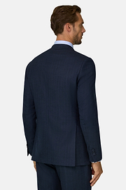 Suit Stretch Wool Cashmere Silk, Navy blue, thumb, 5