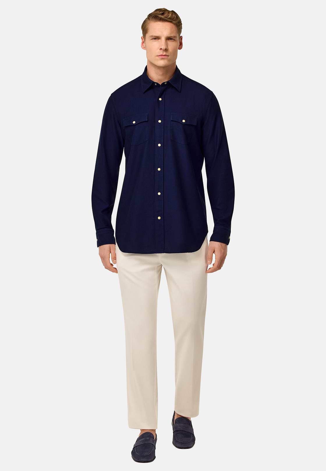 Regular Fit Cotton Shirt, Navy blue, hi-res
