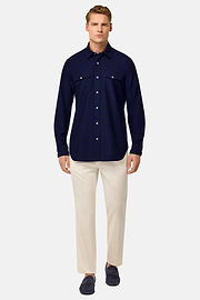 Regular Fit Cotton Shirt, Navy blue, hi-res