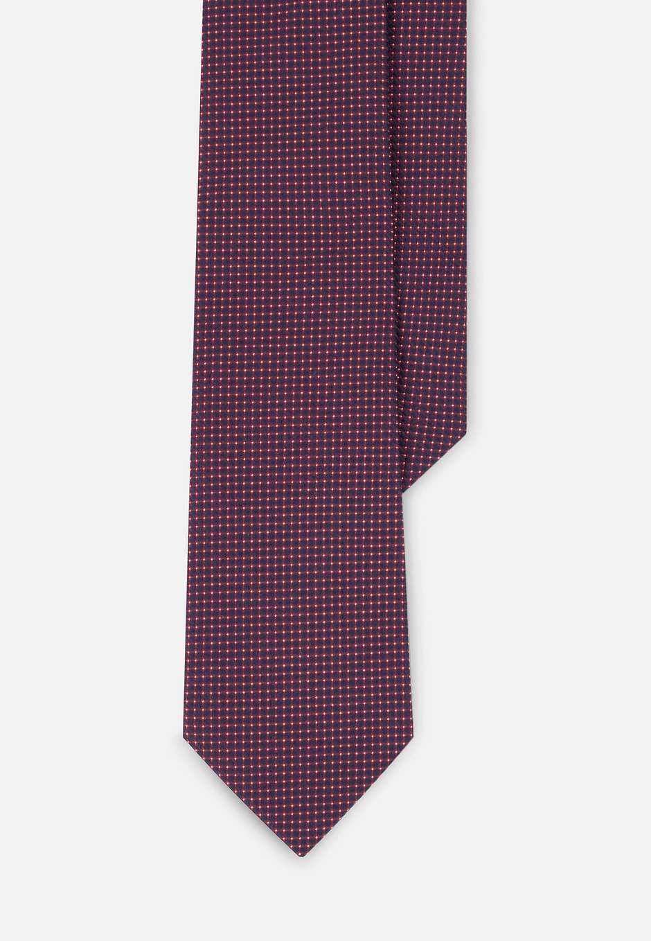 Krawatte Jacquard Geometrisches Muster aus Seide, Rot, hi-res
