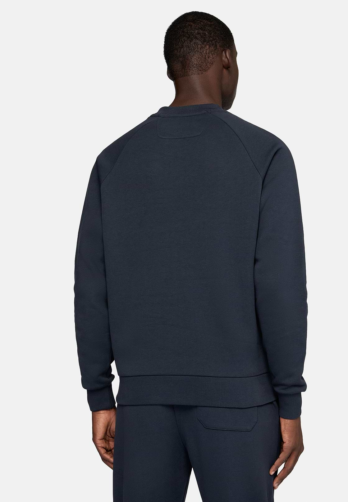 Sweatshirt Mit Rundhalsausschnitt Aus Baumwolle, Navy blau, hi-res