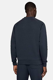 Katoenen sweatshirt met ronde hals, Navy blue, hi-res