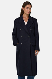 Coat in Pure Cashmere Double-Breasted, Navy blue, thumb, 1