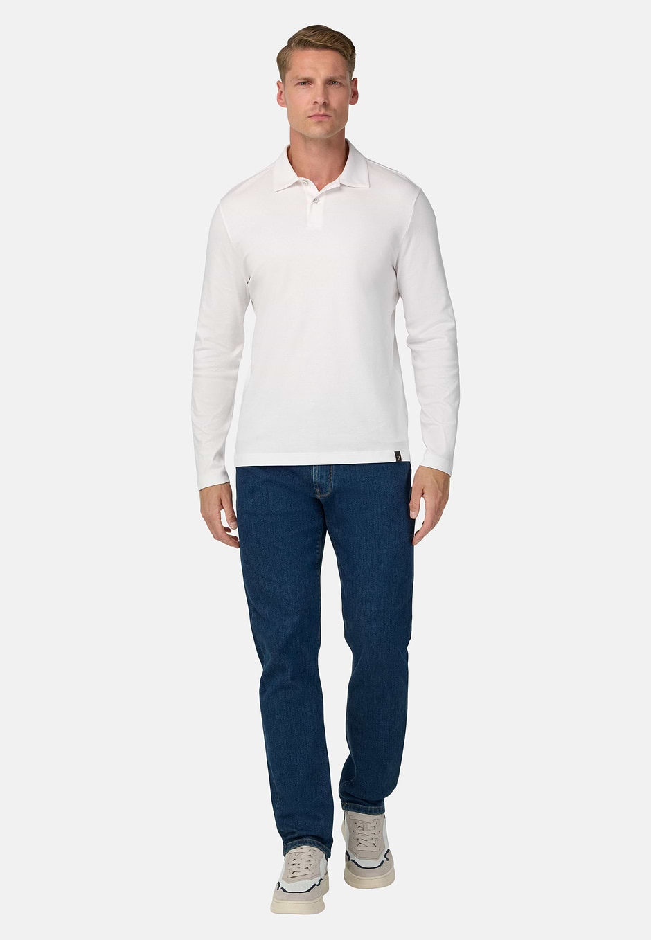 Pima Cotton Polo Shirt, White, hi-res