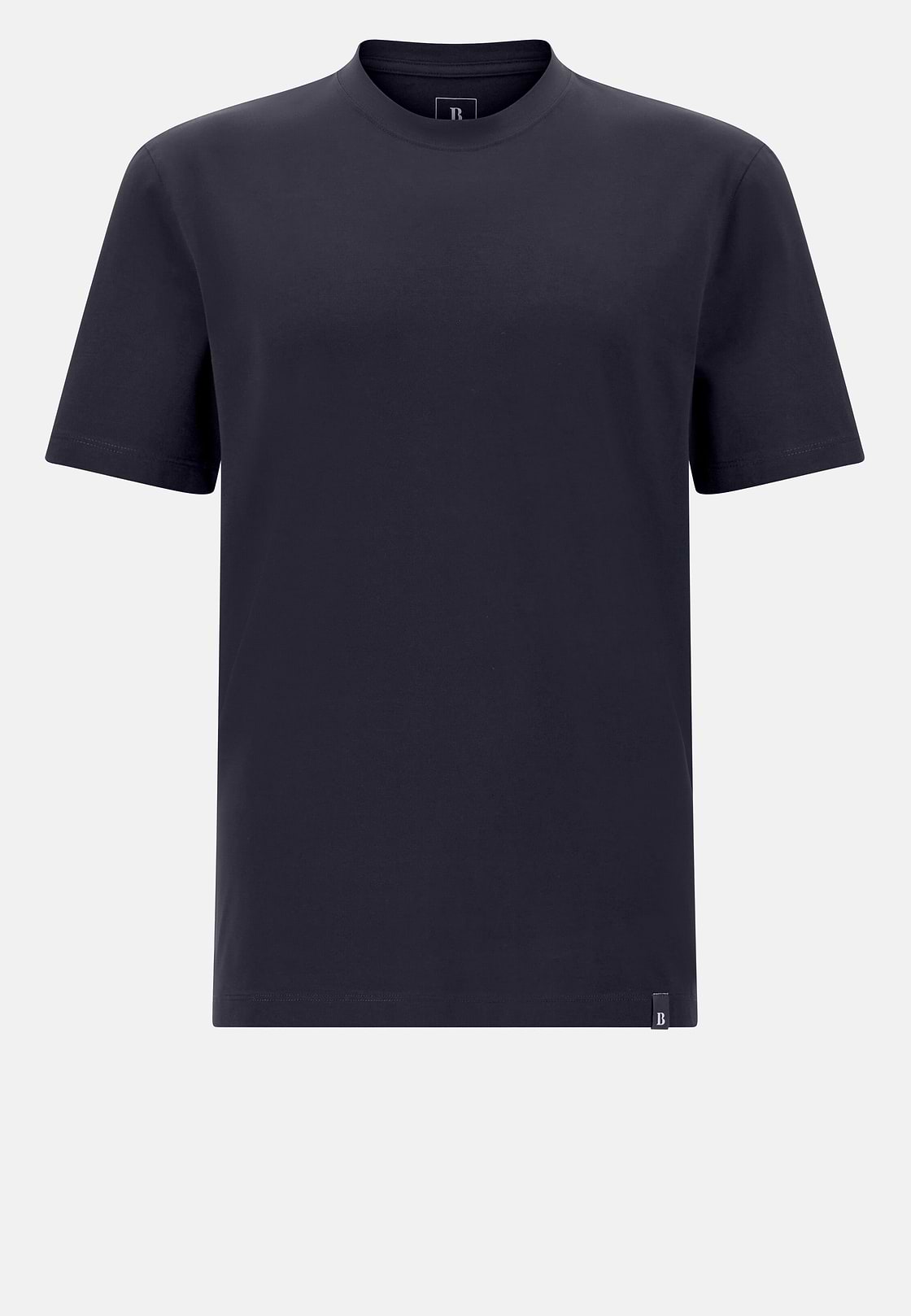 T-Shirt In Stretch Supima Cotton, Navy blue, hi-res