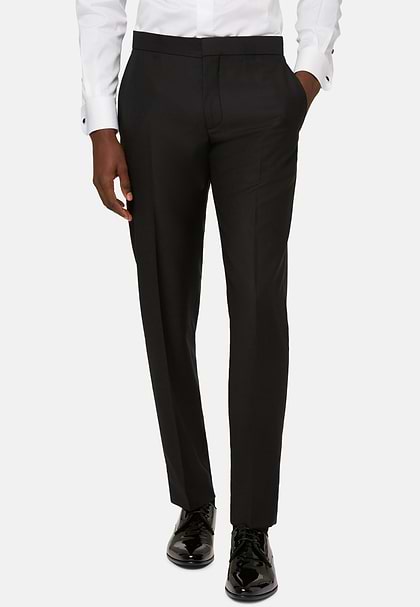 Tuxedo Pants in Wool, Black, hi-res