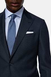 Navy Blue Pinstripe Suit In Pure Wool, Navy blue, hi-res