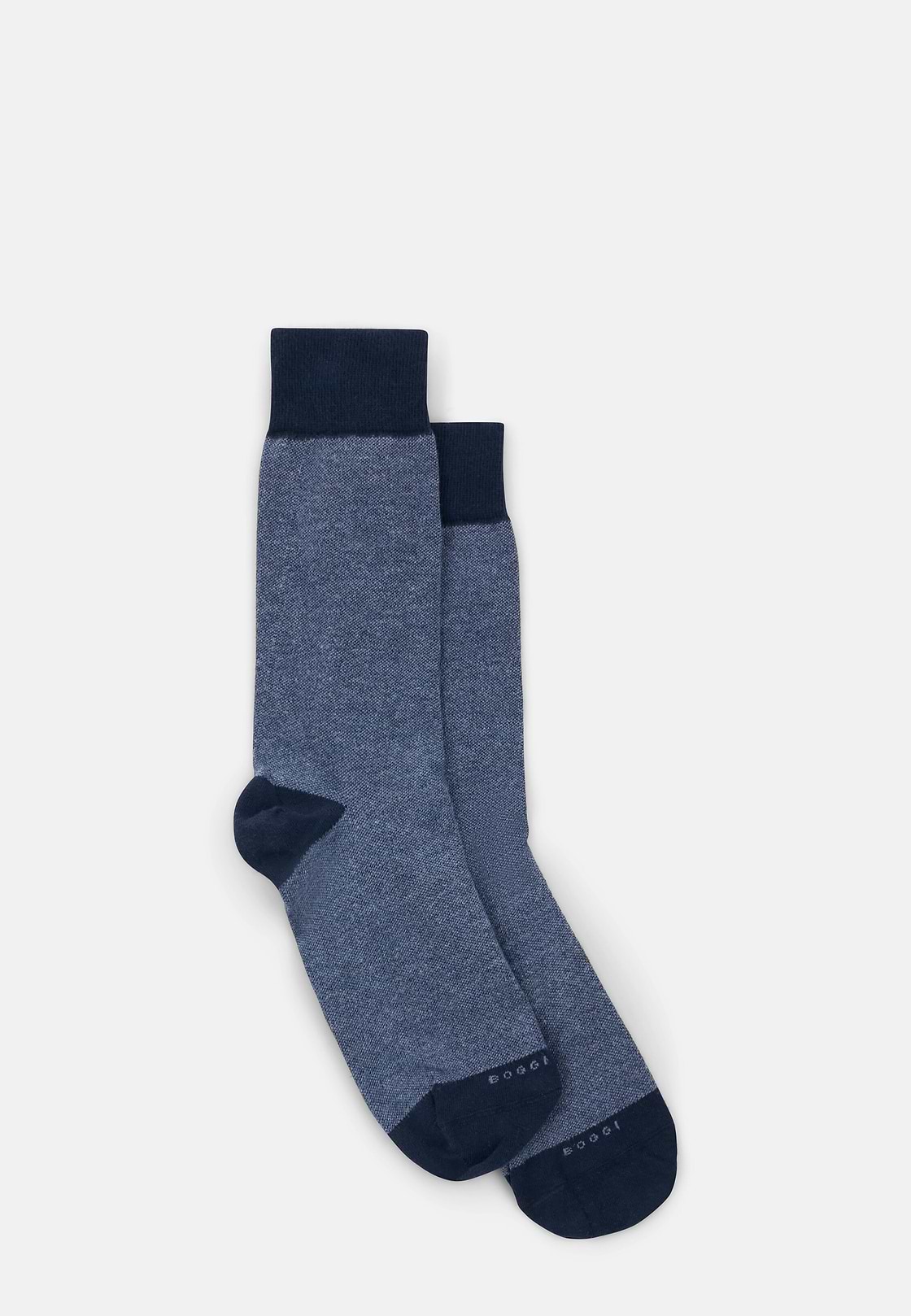 Short Socks Oxford Pattern Cotton Blend, Navy blue, hi-res, 2