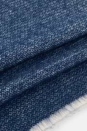 Scarf Micro Structured Jacquard Wool, Blue, thumb, 3