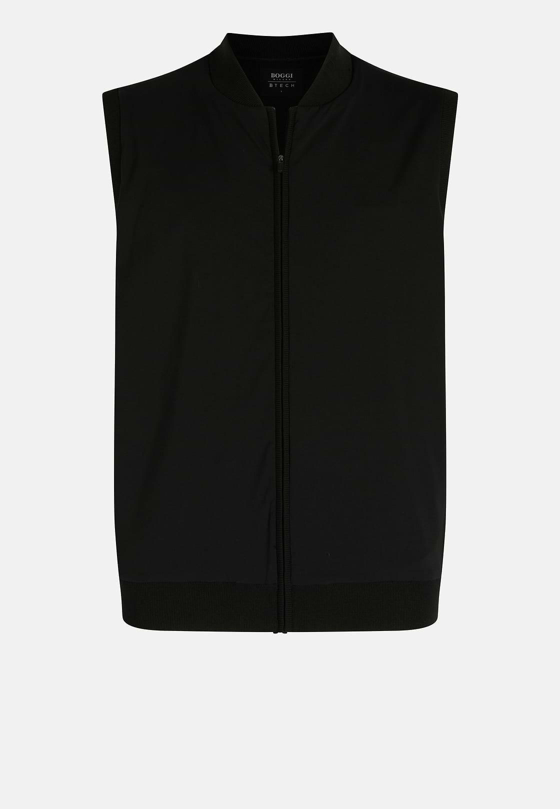 Black Recycled and Technical Jersey Waistcoat, , hi-res, 5