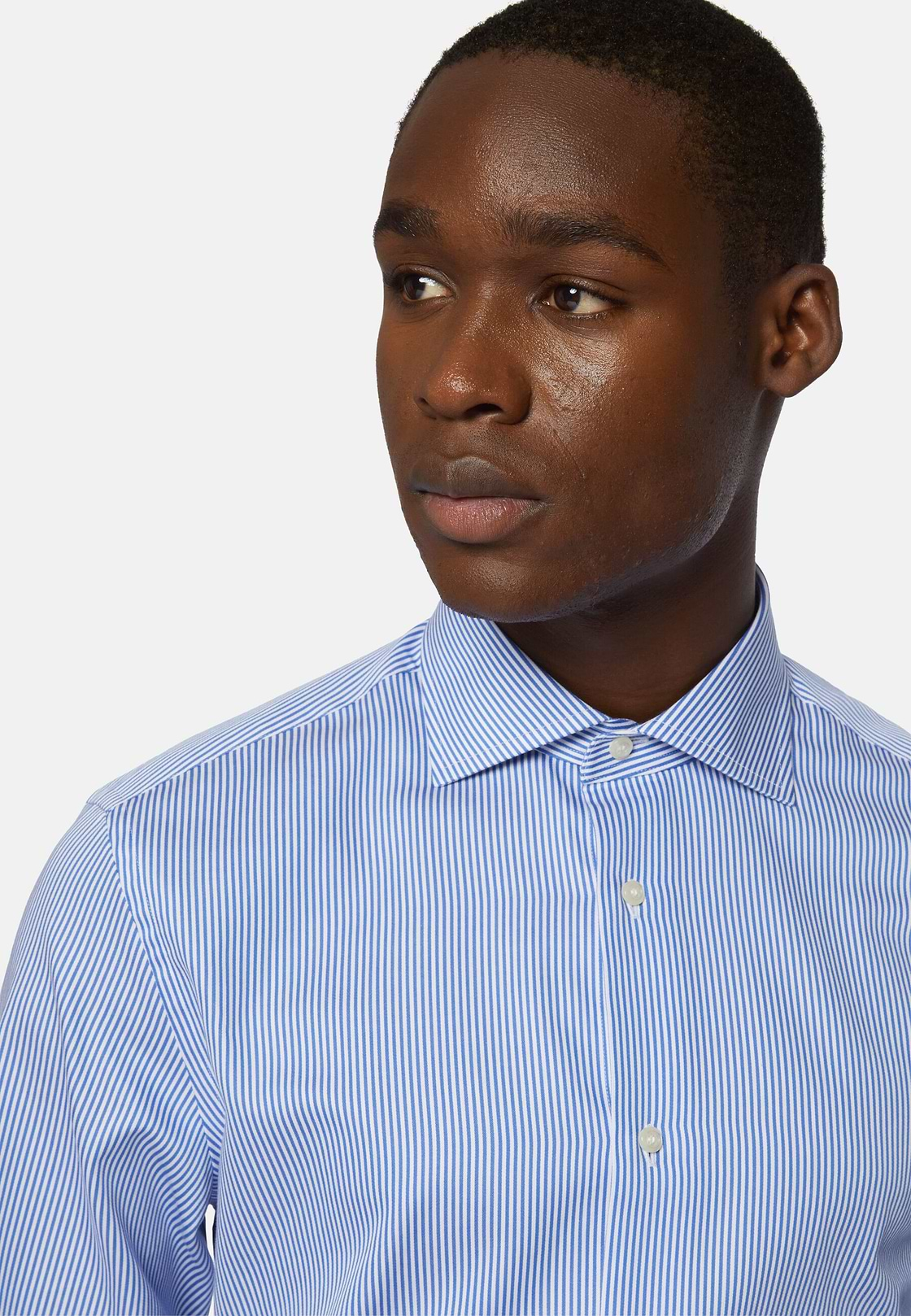 Striped Windsor Collar Shirt Slim, Blue, hi-res