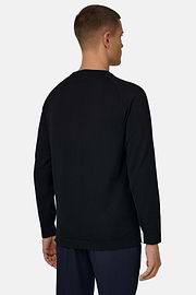 Strickpullover Aus Baumwolle Und Seide, Schwarz, thumb, 3