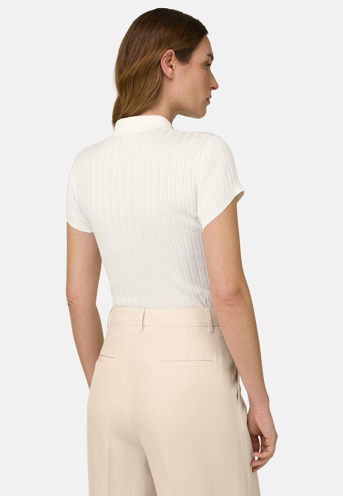 Polo Di Maglia In Cotone Seta, Bianco, hi-res, 3