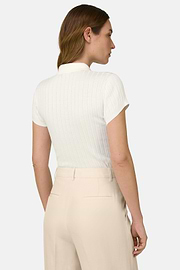 Polo Di Maglia In Cotone Seta, Bianco, thumb, 3
