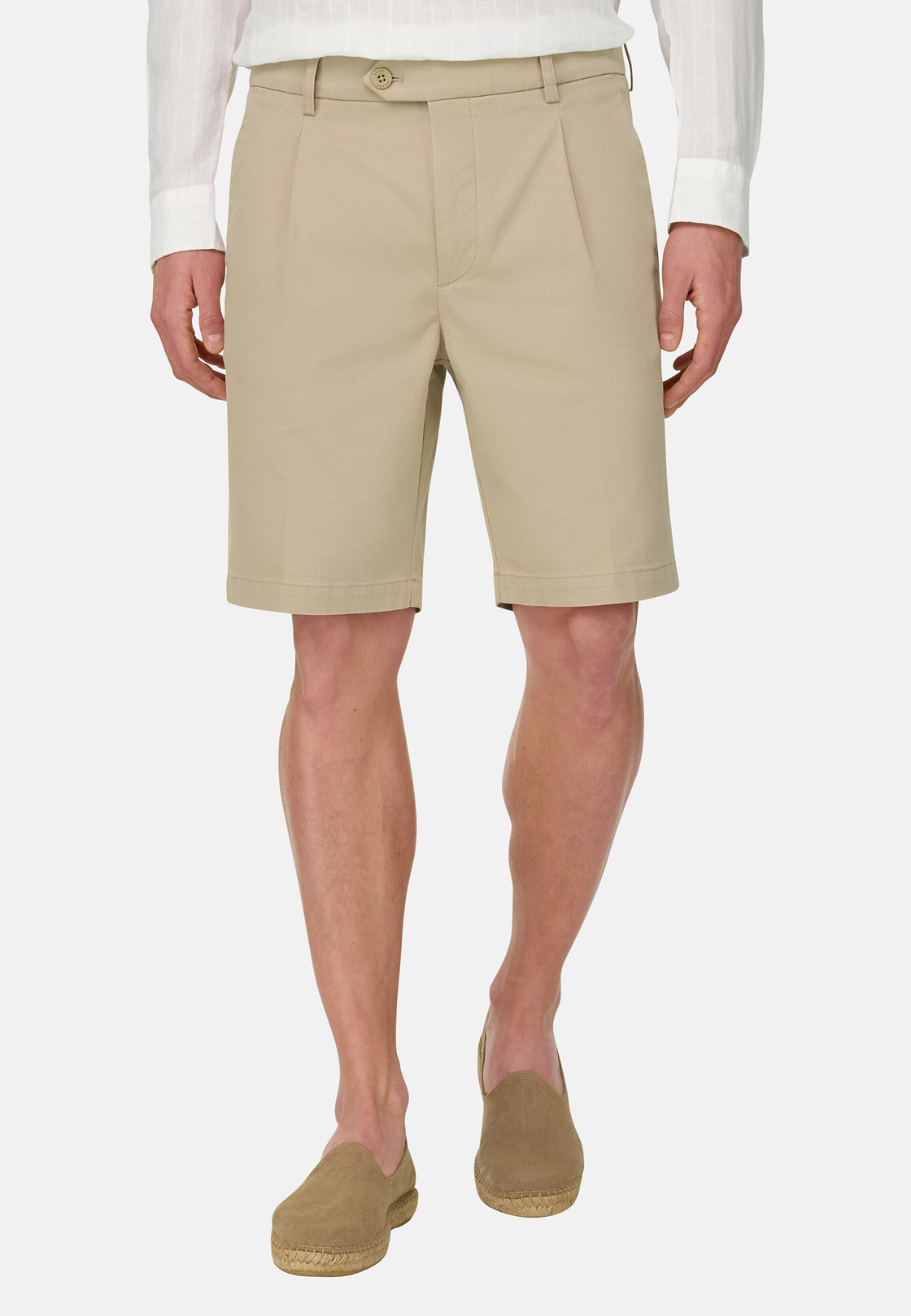 Bermuda En Coton Tencel Extensible, Sable, hi-res, 1